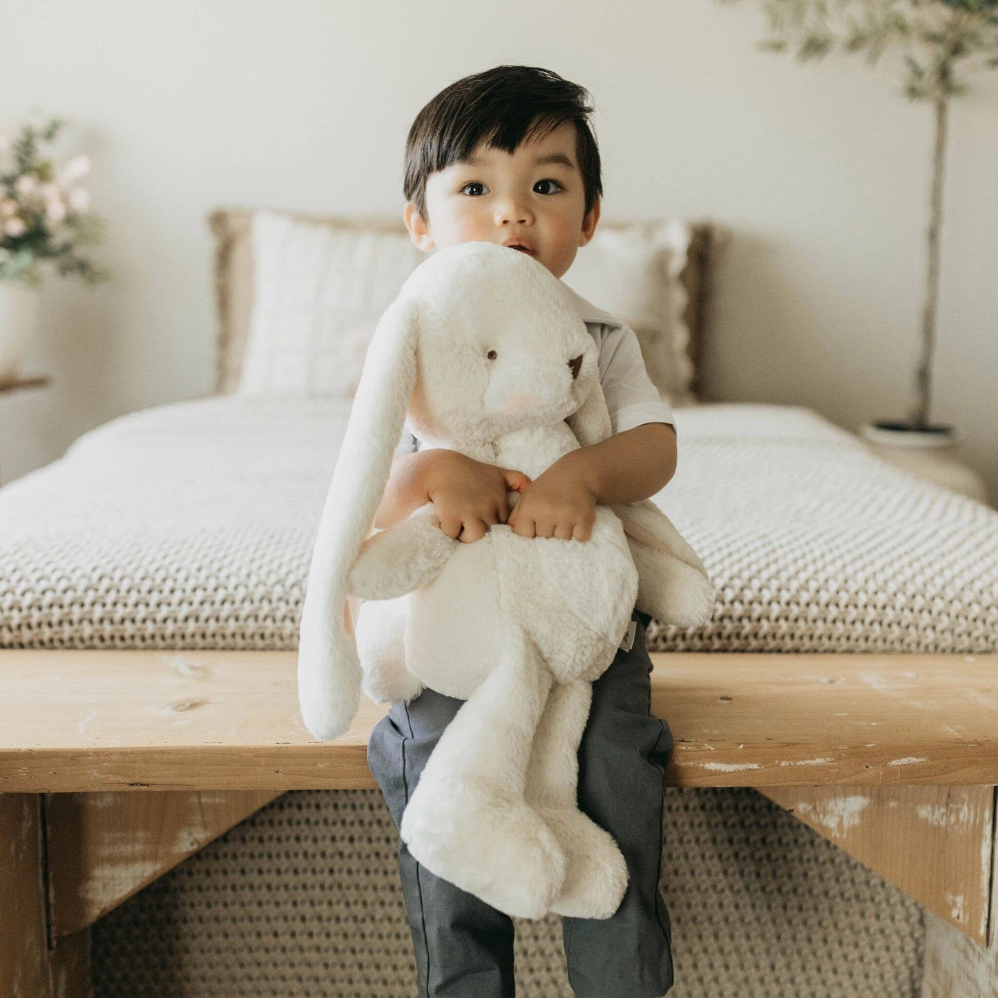 Bunnies by the Bay- Handcrafted Big 20" Nibble Bunny – Cream