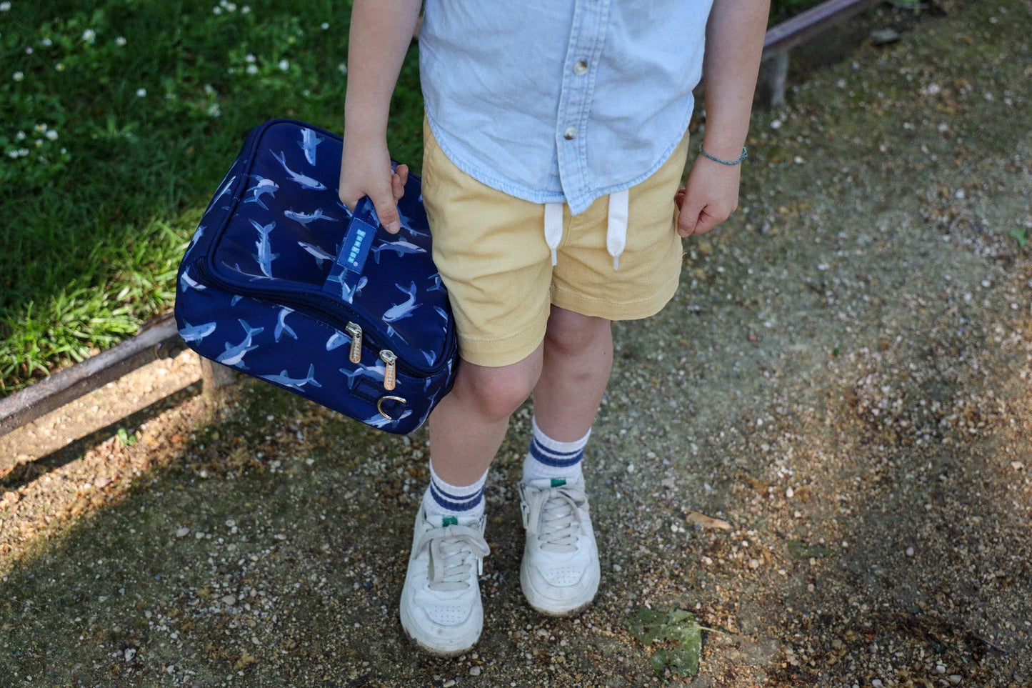 Yumbox Kids Lunch Bag – Shark Print, Insulated, 3-Way Carry