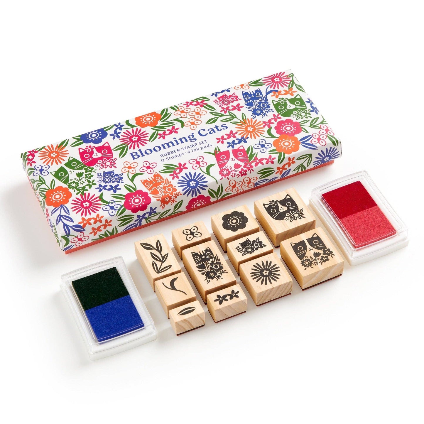 Blooming Cats Rubber Stamp Set